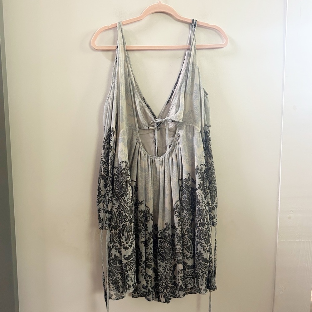 Free people chiffon printed mini dress large - Picture 7 of 7